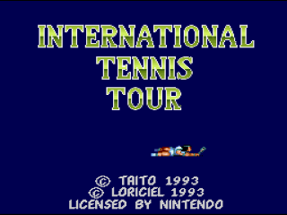 International Tennis Tour title screen for Super Nintendo